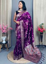 Silk Magenta Festival Wear Weaving Saree